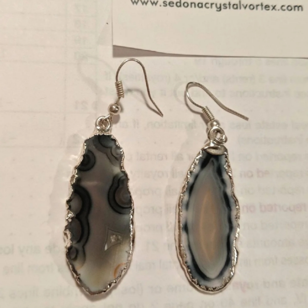 Blue Agate crystal earrings from Sedona - Picture 2 of 4